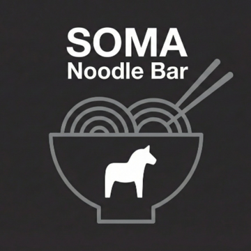 SOMA Noodle Bar logo — ramen bowl with horse